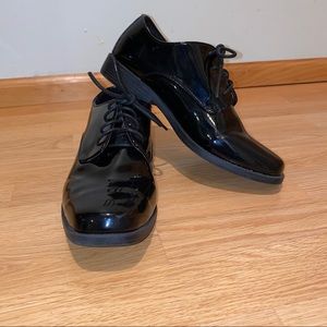 Dr. Tuxedo Simple Black Dress Shoes Shiny Leather